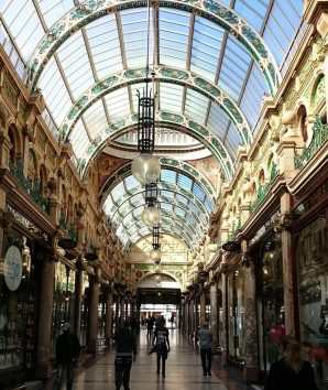Victoria Arcade interior with shops